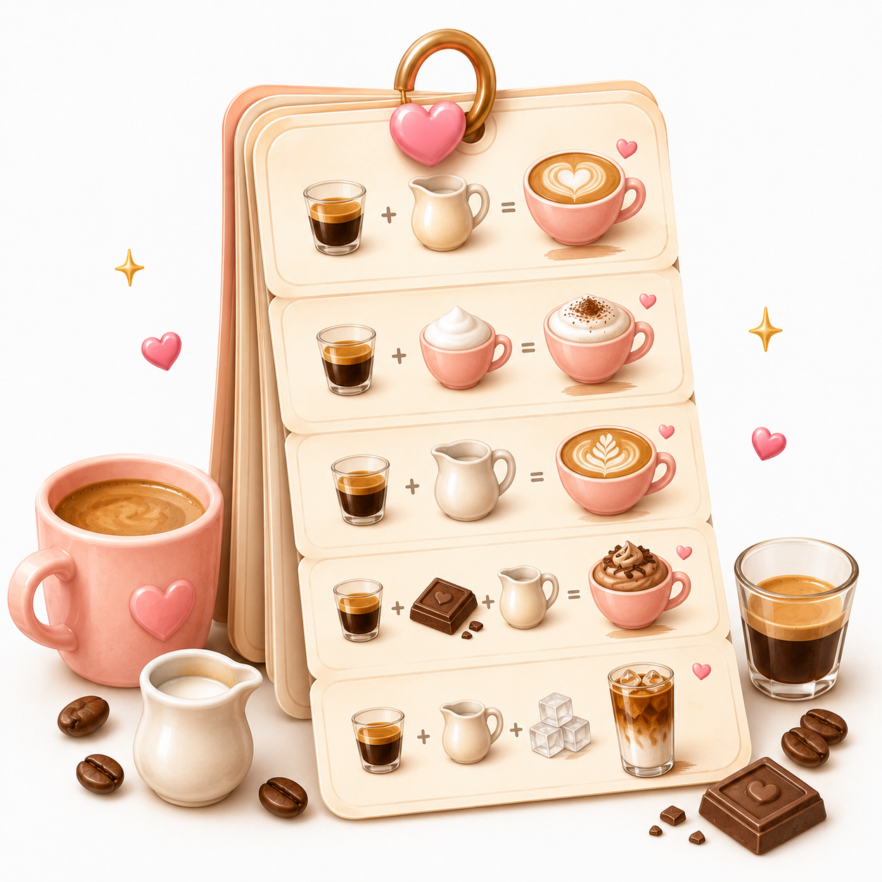 Café Drink Quick Reference Cards